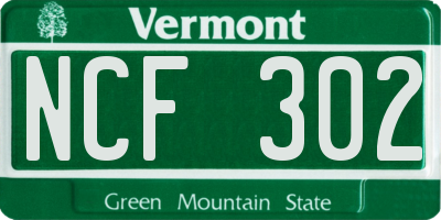 VT license plate NCF302