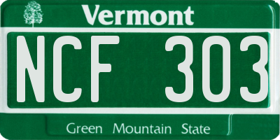 VT license plate NCF303