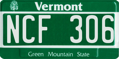 VT license plate NCF306