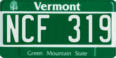 VT license plate NCF319