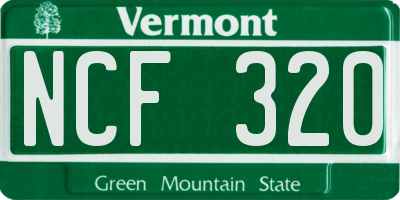 VT license plate NCF320