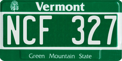 VT license plate NCF327