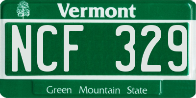 VT license plate NCF329