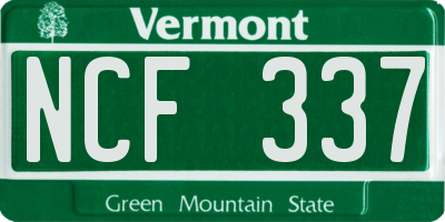 VT license plate NCF337