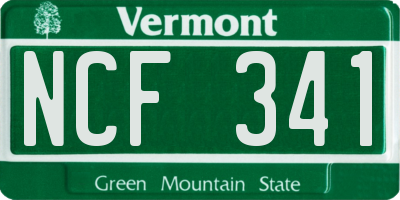VT license plate NCF341
