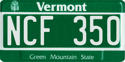 VT license plate NCF350