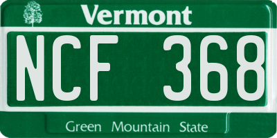 VT license plate NCF368