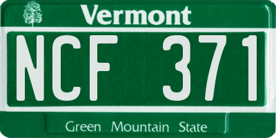 VT license plate NCF371