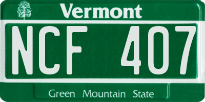 VT license plate NCF407