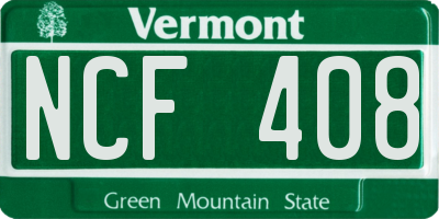 VT license plate NCF408