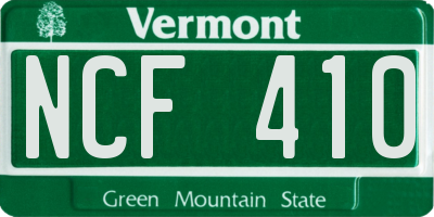 VT license plate NCF410