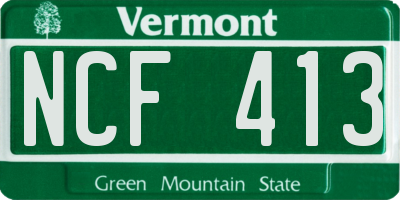 VT license plate NCF413