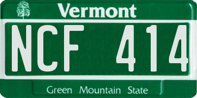 VT license plate NCF414