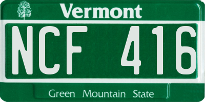 VT license plate NCF416