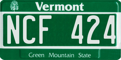 VT license plate NCF424