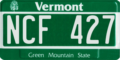 VT license plate NCF427