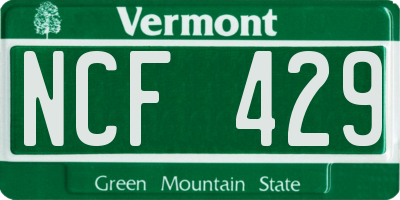 VT license plate NCF429