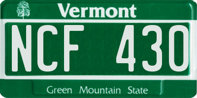 VT license plate NCF430