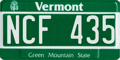 VT license plate NCF435