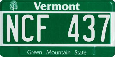 VT license plate NCF437