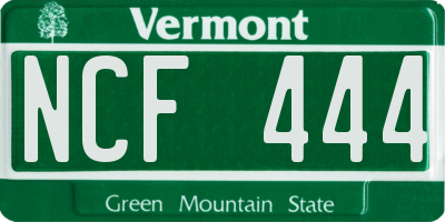 VT license plate NCF444