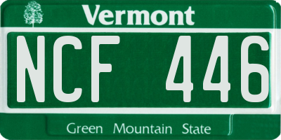 VT license plate NCF446