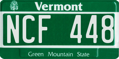 VT license plate NCF448