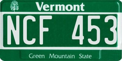 VT license plate NCF453