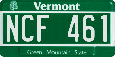 VT license plate NCF461
