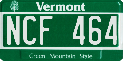 VT license plate NCF464