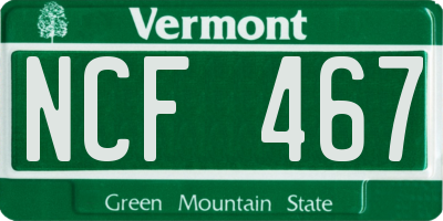 VT license plate NCF467