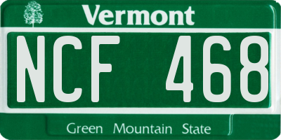 VT license plate NCF468