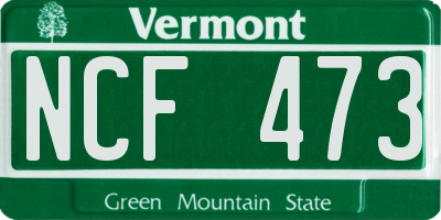 VT license plate NCF473
