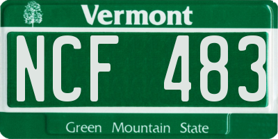 VT license plate NCF483
