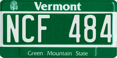 VT license plate NCF484