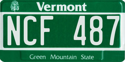 VT license plate NCF487