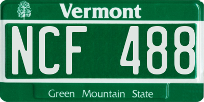 VT license plate NCF488