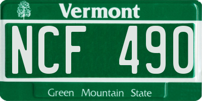 VT license plate NCF490