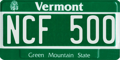 VT license plate NCF500