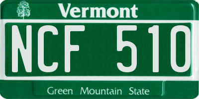 VT license plate NCF510