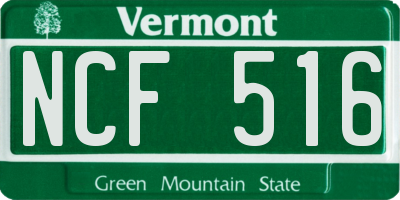 VT license plate NCF516