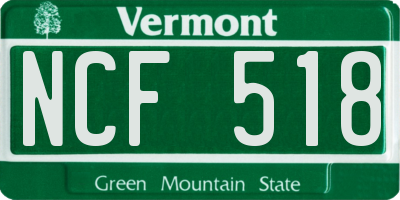 VT license plate NCF518