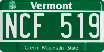 VT license plate NCF519
