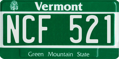VT license plate NCF521