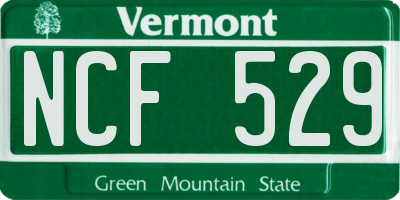 VT license plate NCF529