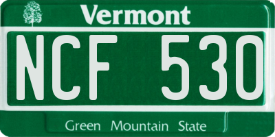 VT license plate NCF530