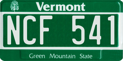 VT license plate NCF541
