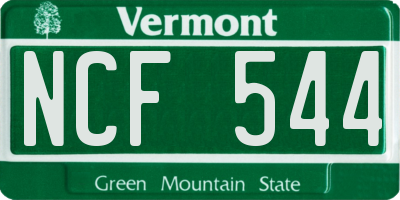 VT license plate NCF544