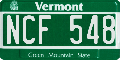 VT license plate NCF548