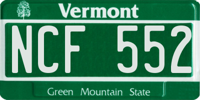 VT license plate NCF552
